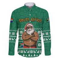 South Africa Christmas Family Matching Puletasi and Hawaiian Shirt Christmas Santa Claus Tattoo - Wonder Print Shop