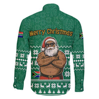 South Africa Christmas Family Matching Short Sleeve Bodycon Dress and Hawaiian Shirt Christmas Santa Claus Tattoo - Wonder Print Shop