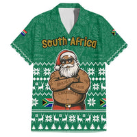 South Africa Christmas Family Matching Summer Maxi Dress and Hawaiian Shirt Christmas Santa Claus Tattoo - Wonder Print Shop