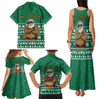 South Africa Christmas Family Matching Tank Maxi Dress and Hawaiian Shirt Christmas Santa Claus Tattoo - Wonder Print Shop