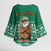 South Africa Christmas Kimono Sleeve Blouse Christmas Santa Claus Tattoo - Wonder Print Shop