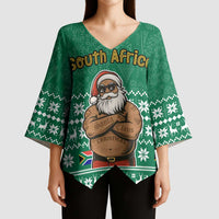 South Africa Christmas Kimono Sleeve Blouse Christmas Santa Claus Tattoo - Wonder Print Shop