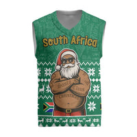 South Africa Christmas Knitted V-Neck Vest Christmas Santa Claus Tattoo - Wonder Print Shop
