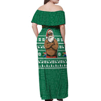 South Africa Christmas Off Shoulder Maxi Dress Christmas Santa Claus Tattoo - Wonder Print Shop