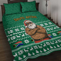 South Africa Christmas Quilt Bed Set Christmas Santa Claus Tattoo - Wonder Print Shop