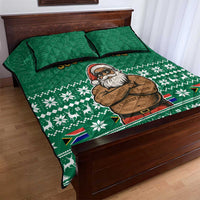South Africa Christmas Quilt Bed Set Christmas Santa Claus Tattoo - Wonder Print Shop