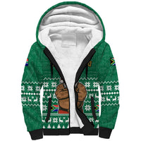 South Africa Christmas Sherpa Hoodie Christmas Santa Claus Tattoo - Wonder Print Shop
