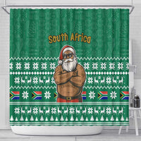 South Africa Christmas Shower Curtain Christmas Santa Claus Tattoo - Wonder Print Shop