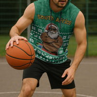 South Africa Christmas Sleeveless Hoodie Christmas Santa Claus Tattoo - Wonder Print Shop