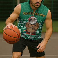 South Africa Christmas Sleeveless Zip Hoodie Christmas Santa Claus Tattoo - Wonder Print Shop