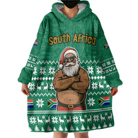 South Africa Christmas Wearable Blanket Hoodie Christmas Santa Claus Tattoo - Wonder Print Shop