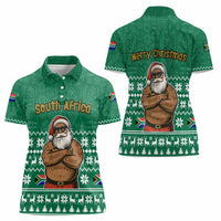 South Africa Christmas Women Polo Shirt Christmas Santa Claus Tattoo - Wonder Print Shop