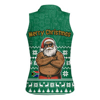 South Africa Christmas Women Sleeveless Polo Shirt Christmas Santa Claus Tattoo - Wonder Print Shop