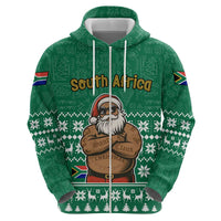 South Africa Christmas Zip Hoodie Christmas Santa Claus Tattoo - Wonder Print Shop