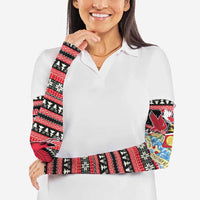 Trinidad and Tobago Christmas Arm Sleeves Bird and Coat of Arms Design - Wonder Print Shop