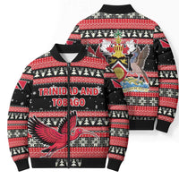 Trinidad and Tobago Christmas Bomber Puffer Jacket Bird and Coat of Arms Design - Wonder Print Shop