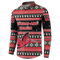 Trinidad and Tobago Christmas Button Sweatshirt Bird and Coat of Arms Design - Wonder Print Shop