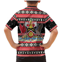 Trinidad and Tobago Christmas Family Matching Mermaid Dress and Hawaiian Shirt Bird and Coat of Arms Design - Wonder Print Shop