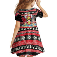 Trinidad and Tobago Christmas Family Matching Off The Shoulder Long Sleeve Dress and Hawaiian Shirt Bird and Coat of Arms Design - Wonder Print Shop