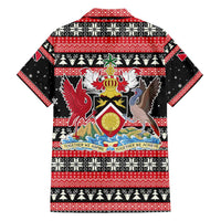 Trinidad and Tobago Christmas Family Matching Tank Maxi Dress and Hawaiian Shirt Bird and Coat of Arms Design - Wonder Print Shop