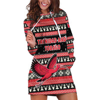 Trinidad and Tobago Christmas Hoodie Dress Bird and Coat of Arms Design - Wonder Print Shop