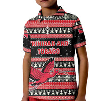 Trinidad and Tobago Christmas Kid Polo Shirt Bird and Coat of Arms Design - Wonder Print Shop