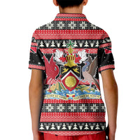 Trinidad and Tobago Christmas Kid Polo Shirt Bird and Coat of Arms Design - Wonder Print Shop