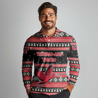 Trinidad and Tobago Christmas Long Sleeve Polo Shirt Bird and Coat of Arms Design - Wonder Print Shop