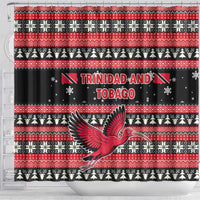 Trinidad and Tobago Christmas Shower Curtain Bird and Coat of Arms Design - Wonder Print Shop