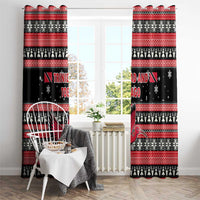 Trinidad and Tobago Christmas Window Curtain Bird and Coat of Arms Design - Wonder Print Shop