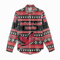 Trinidad and Tobago Christmas Women Casual Shirt Bird and Coat of Arms Design - Wonder Print Shop