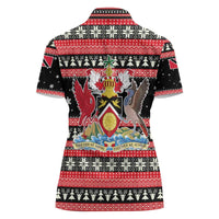 Trinidad and Tobago Christmas Women Polo Shirt Bird and Coat of Arms Design - Wonder Print Shop
