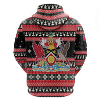 Trinidad and Tobago Christmas Zip Hoodie Bird and Coat of Arms Design - Wonder Print Shop