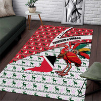 Trinidad and Tobago Christmas Area Rug Christmas Bird Santa and Reindeer Design - Wonder Print Shop