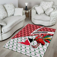 Trinidad and Tobago Christmas Area Rug Christmas Bird Santa and Reindeer Design - Wonder Print Shop