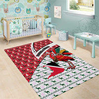 Trinidad and Tobago Christmas Area Rug Christmas Bird Santa and Reindeer Design - Wonder Print Shop