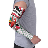 Trinidad and Tobago Christmas Arm Sleeves Christmas Bird Santa and Reindeer Design - Wonder Print Shop