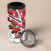 Trinidad and Tobago Christmas 4 in 1 Can Cooler Tumbler Christmas Bird Santa and Reindeer Design - Wonder Print Shop