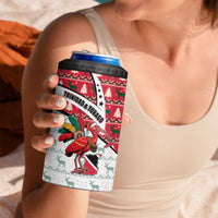 Trinidad and Tobago Christmas 4 in 1 Can Cooler Tumbler Christmas Bird Santa and Reindeer Design - Wonder Print Shop
