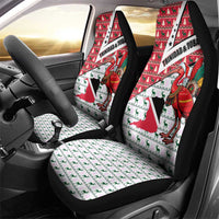 Trinidad and Tobago Christmas Car Seat Cover Christmas Bird Santa and Reindeer Design - Wonder Print Shop