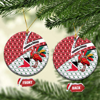 Trinidad and Tobago Christmas Ceramic Ornament Christmas Bird Santa and Reindeer Design - Wonder Print Shop