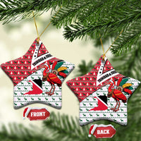Trinidad and Tobago Christmas Ceramic Ornament Christmas Bird Santa and Reindeer Design - Wonder Print Shop