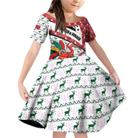 Trinidad and Tobago Christmas Family Matching Off Shoulder Short Dress and Hawaiian Shirt Christmas Bird Santa and Reindeer Design - Wonder Print Shop