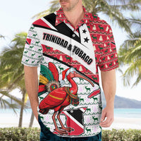 Trinidad and Tobago Christmas Hawaiian Shirt Christmas Bird Santa and Reindeer Design - Wonder Print Shop