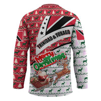 Trinidad and Tobago Christmas Hockey Jersey Christmas Bird Santa and Reindeer Design - Wonder Print Shop