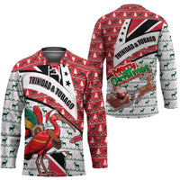 Trinidad and Tobago Christmas Hockey Jersey Christmas Bird Santa and Reindeer Design - Wonder Print Shop
