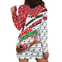 Trinidad and Tobago Christmas Hoodie Dress Christmas Bird Santa and Reindeer Design - Wonder Print Shop