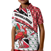 Trinidad and Tobago Christmas Kid Polo Shirt Christmas Bird Santa and Reindeer Design - Wonder Print Shop