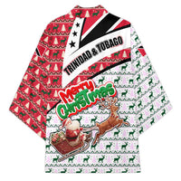 Trinidad and Tobago Christmas Kimono Christmas Bird Santa and Reindeer Design - Wonder Print Shop