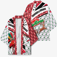 Trinidad and Tobago Christmas Kimono Christmas Bird Santa and Reindeer Design - Wonder Print Shop